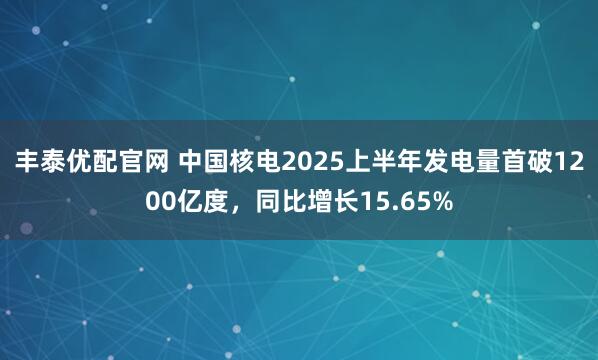 丰泰优配官网 中国核电2025上半年发电量首破1200亿度，同比增长15.65%