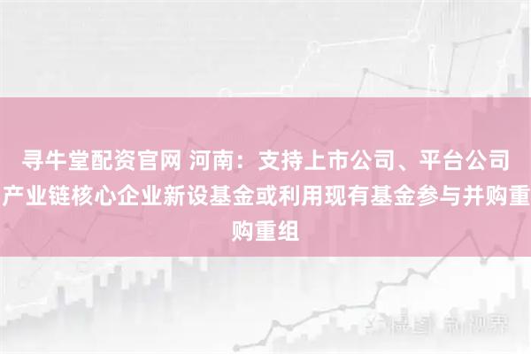 寻牛堂配资官网 河南：支持上市公司、平台公司、产业链核心企业新设基金或利用现有基金参与并购重组