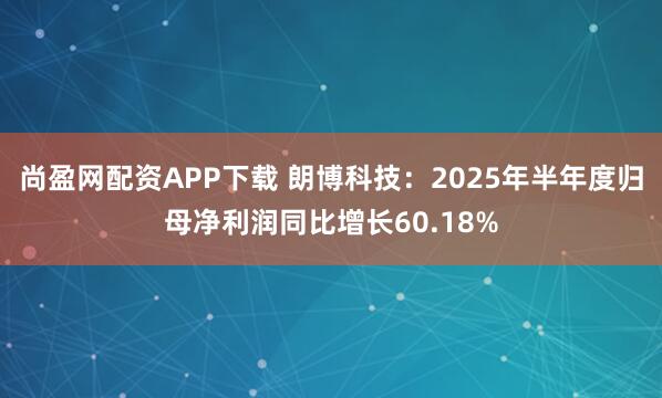 尚盈网配资APP下载 朗博科技：2025年半年度归母净利润同比增长60.18%